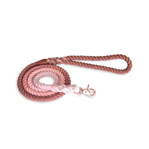 Rope Lead Pink Suede